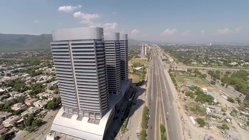 Islamabad Federal Capital of Pakistan's Main Business and Commercial Boulevard Royalty-Free Stock Footage #10546406