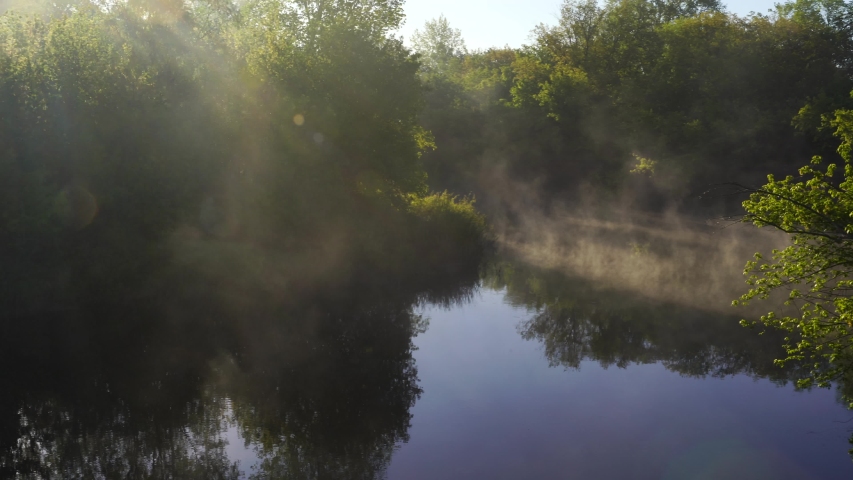 Fog over the lake in the morning image - Free stock photo - Public ...