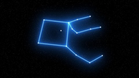 Pegasus - Animated zodiac constellation and horoscope symbol with  starfield space background