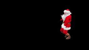 Merry christmas and happy new year 3d rendering, santa claus Dance, realistic CGI VFX Animation Loop  composition 3d mapping cartoon, Included in the end of the clip with Alpha matte.