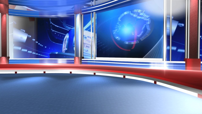 arrière-plan de virtual news studio : vidéo de stock (100 % libre de