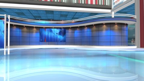 Virtual News Studio Set Background