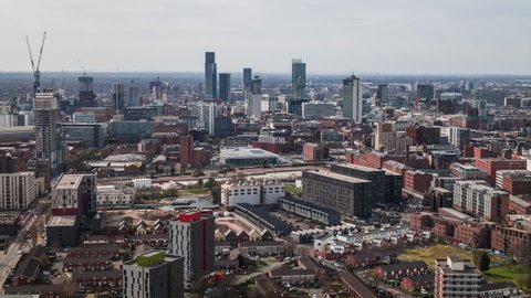 Aerial View Shot of Manchester UK