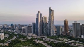 Chicago South Loop Drone Hyper Lapse