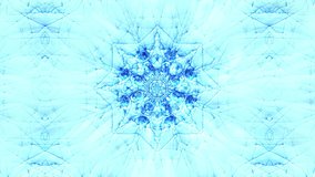 crystalline snowflake changes shape. animated winter background