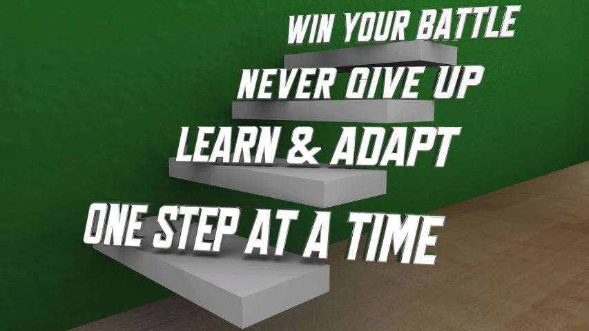Win Your Battle One Day at a Time Learn Adapt Succeed Steps 3d Animation