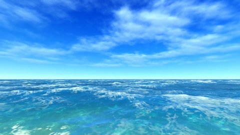 beautiful water  blue sky sea animated video background 