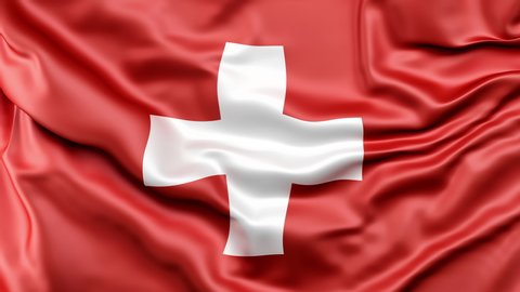 A high-quality footage of 3D Switzerland flag fabric surface background animation 