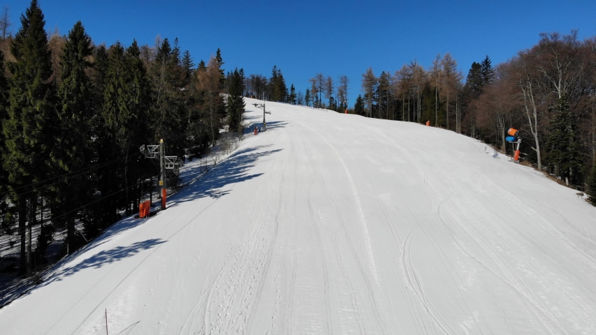 Ski Piste In Jaworzyna Krynicka Stock Footage Video (100% Royalty-free 