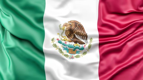 A high-quality footage of 3D Mexico flag fabric surface background animation 