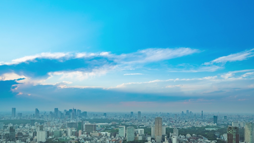 Time lapse of urban cityscape and blue sky. | Shutterstock HD Video #1054723052
