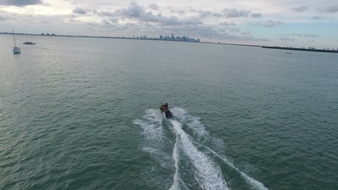 Aerial video 4K of Miami Beach  key biscayne 