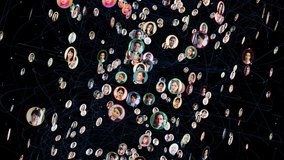 A lot of avatar in cyberspace. Face icon. Social networking service.  - Powered by Shutterstock - Get 15% off with code: PIKWIZARD15