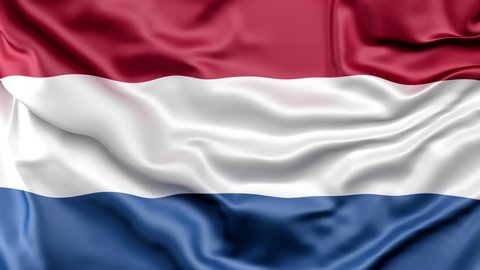 A high-quality footage of 3D Netherlands flag fabric surface background animation 