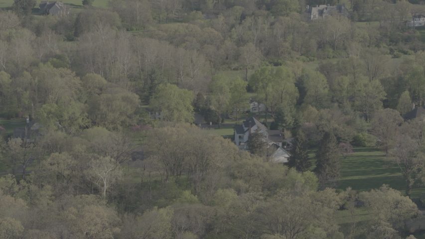 Nice homes in secluded upscale neighborhood in St. Louis, Missouri with track left.
