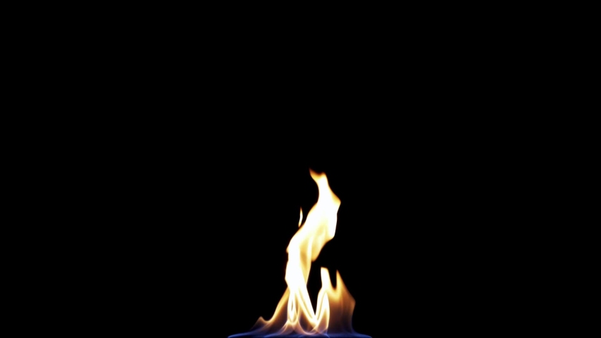 Fire Flame Isolated On Black Stock Footage Video (100% Royalty-free