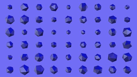 Violet abstract background 3D animation of geometric shapes. Modern colored background with polygon. Video for business. loop animation motion graphics.