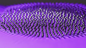 Macro of Deep Purple metallic magnetic Ferrofluid, visual effect looks like liquid metal. Sci-fi, Science, Gamer and VJ backgrounds.