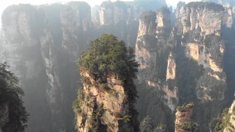 Zhangjiajie Avatar mountains film by a drone