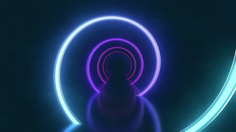 Glowing spiral tunnel background. Abstract neon VJ loop.