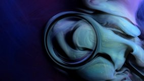 Blue Clouds Ink And Paint Liquid Reaction. abstract background. Circle mixing center - Powered by Shutterstock - Get 15% off with code: PIKWIZARD15