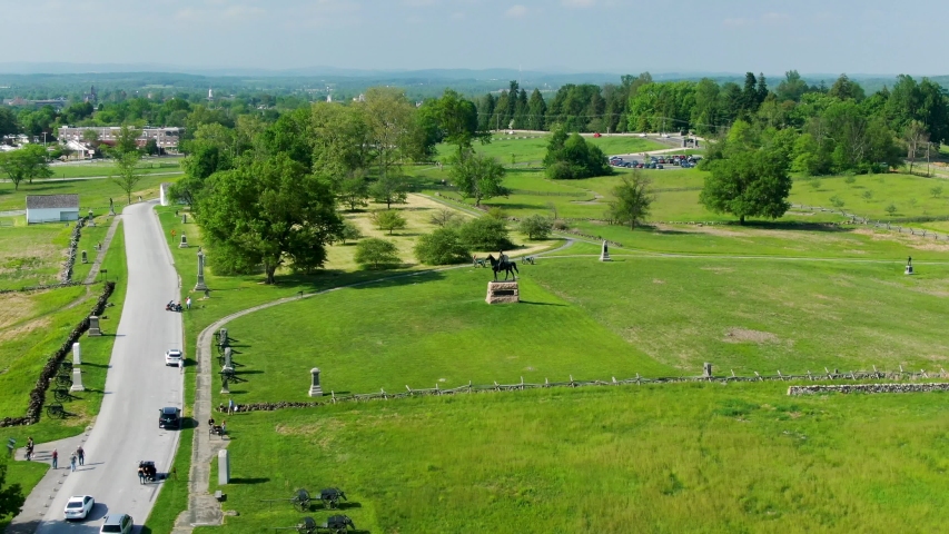 General Meade on horseback, leader of Union Army during Civil War at Gettysburg National Military Park statue