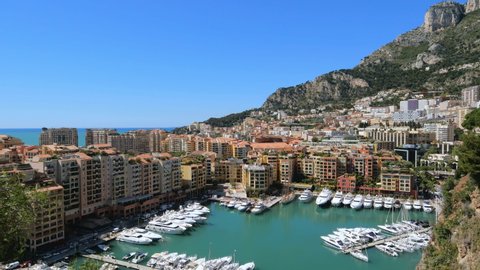WS Port de Fontvieille and cityscape / Monaco, Principality of Monaco