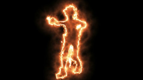 4K Fire form fortnite dances in black background, Fire dancer effect, dancer on the fire.
