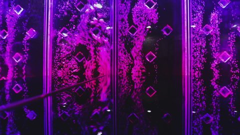 Illuminated Bubbles Motion Wall Hanging Bubble Stock Footage Video (100