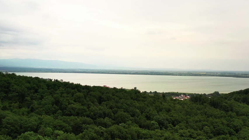 Aerial view of the Zemplinska Sirava reservoir in Slovakia