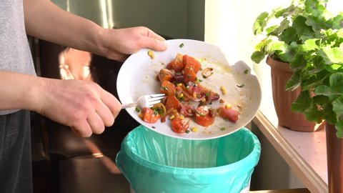 Throwing away uneaten food at home. Household Food Waste. Over-Preparing — household food waste is the result of people cooking or serving too much food.  Composting, recyclable materials