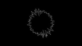 Black and white circle line sound wave or frequency digital movement on a black background.Is a sound technology or audio recorders.