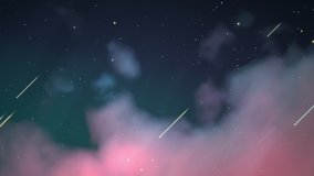 Looped shooting stars at night animation. - Powered by Shutterstock - Get 15% off with code: PIKWIZARD15