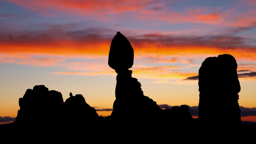 Balanced Rock: Time Lapse at Twilight, Arches National Park, USA