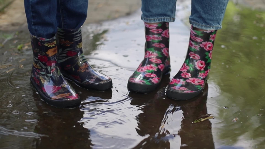 53 Teens In Rubber Boots Stock Video 
