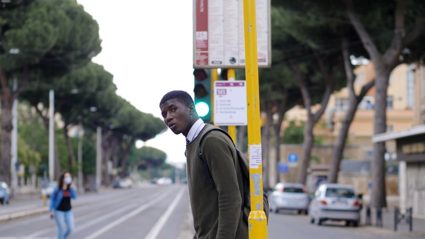 I was waiting the bus stop. I was waiting the bus stop
