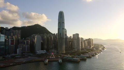 Jun 2020 : Hong Kong ,China ,Asia : Aerial view of Hong Kong International Finance Centre IFC HK