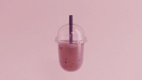 Floating milk bubble tea. 3d motion. animation background. looping. - Powered by Shutterstock - Get 15% off with code: PIKWIZARD15