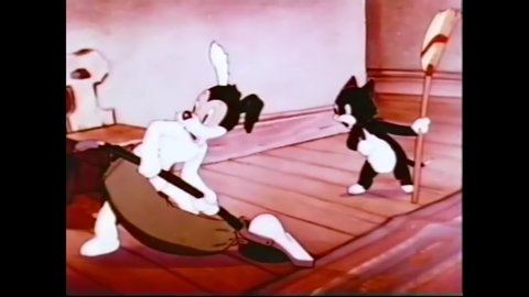 1939 - In this animated film, a dog and cat team up to use a vacuum cleaner to rid their house of rodents. The vacuum cleaner overheats and explodes.