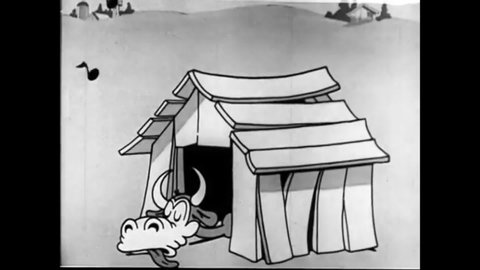 1932 - In this animated film, Van Beuren's Tom and Jerry use music to inspire farm productivity, leading a cow to dance and be milked.