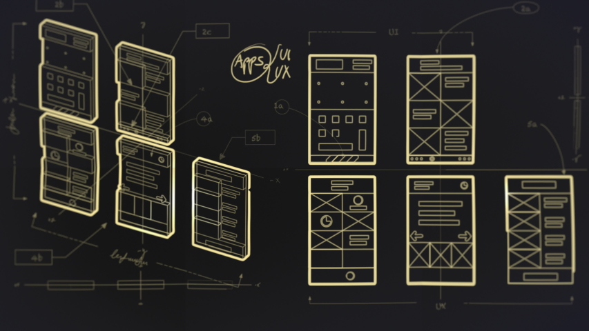 App Development User Interface and User Experience Wireframes Blueprint Animation