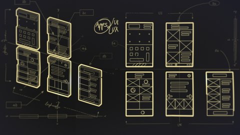App Development User Interface and User Experience Wireframes Blueprint Animation