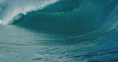 Beautiful Ocean Wave, Powerful wave breaking in slow motion in the south pacific, Teahupo'o, Tahiti