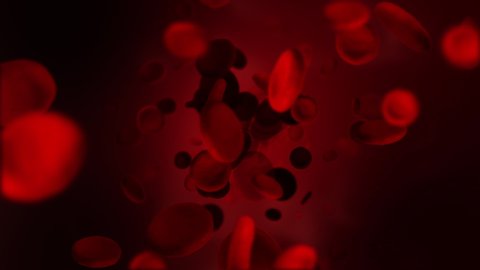 red blood cells in an artery, flow inside body, medical human health-care.Red blood cells. Blood elements.3d rendering red blood cells