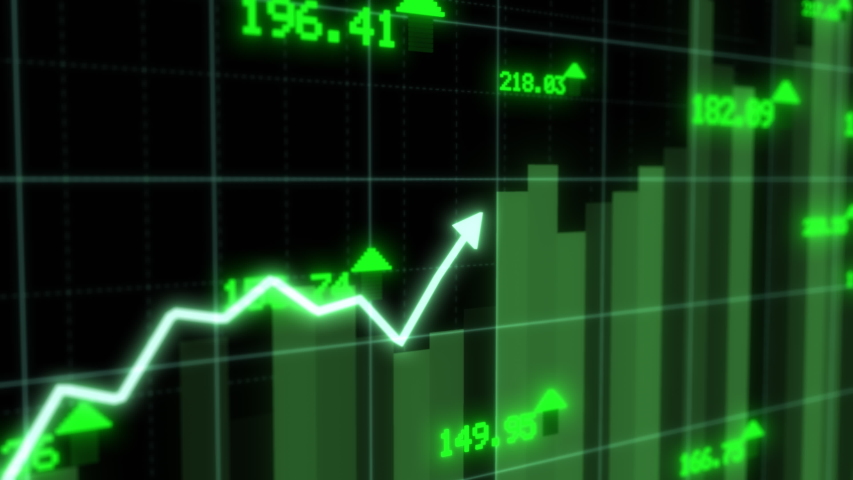 Rising Stock Market Chart Arrow Rallying Growth Recovery Concept - 4K Seamless Loop Motion Background Animation | Shutterstock HD Video #1054847708