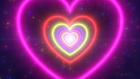 Neon Lights Love Heart Tunnel and Romantic Abstract Glow Particles - 4K Seamless Loop Motion Background Animation - Powered by Shutterstock - Get 15% off with code: PIKWIZARD15