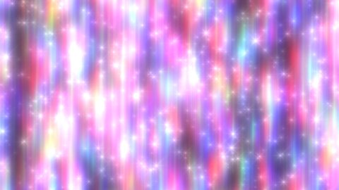 Beautiful Light Sparkle Star Particles and Shiny Rainbow Spectrum - 4K Seamless Loop Motion Background Animation
