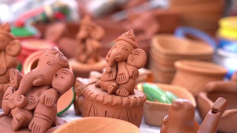 Ganesha clay idols. Eco friendly, non toxic, artistic, cute figurines for Ganesh Chaturthi