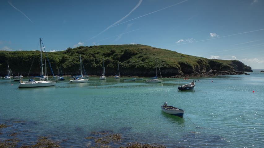 Fast back and forth Time lapse footage of the tide rising and falling, Solva, Pembrokeshire, Wales | Shutterstock HD Video #1054863455