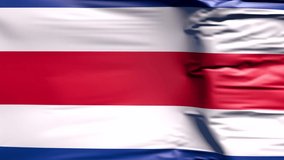 Waving flag. National flag of Costa Rica. Realistic 3D animation